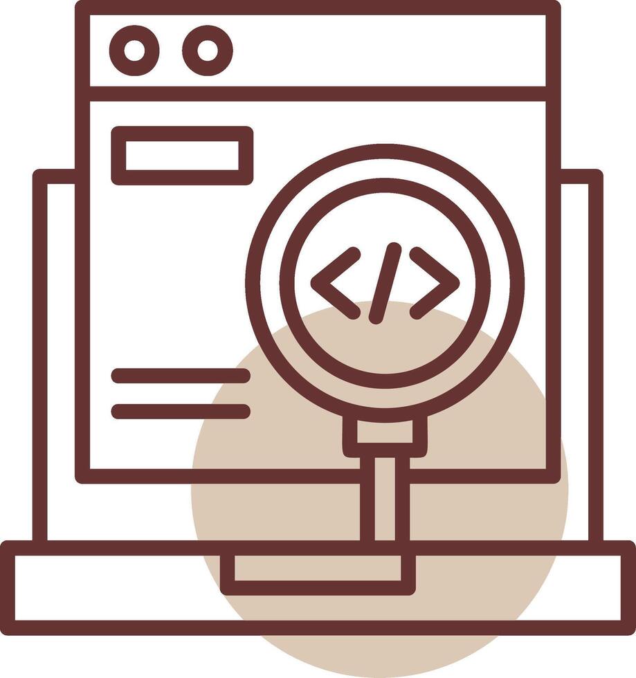 Code Testing Line Circle Icon vector