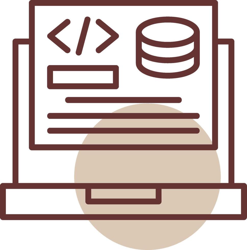 backend desarrollo línea circulo icono vector