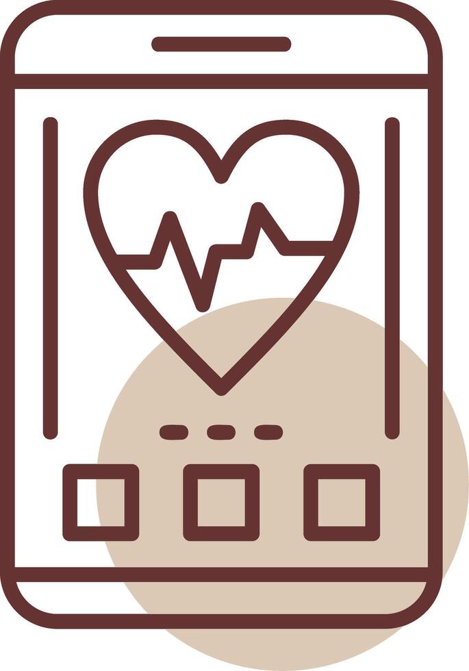 Heartbeat Mobile Interface Line Circle Icon vector