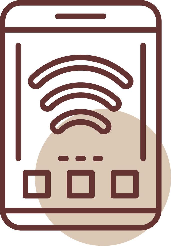 Wi Fi Mobile Interface Line Circle Icon vector