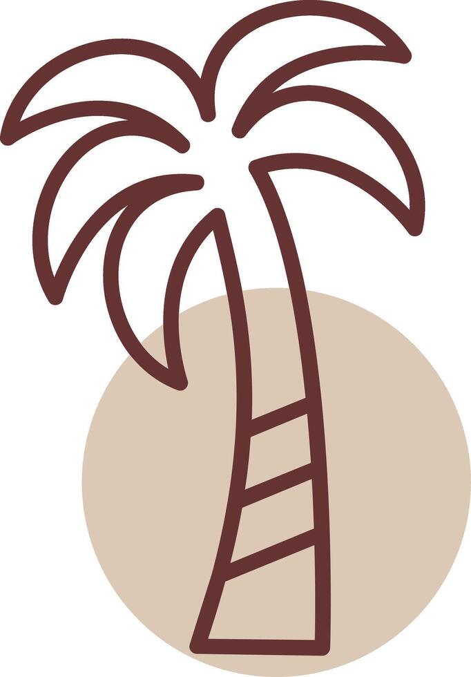 Palm tree Line Circle Icon vector