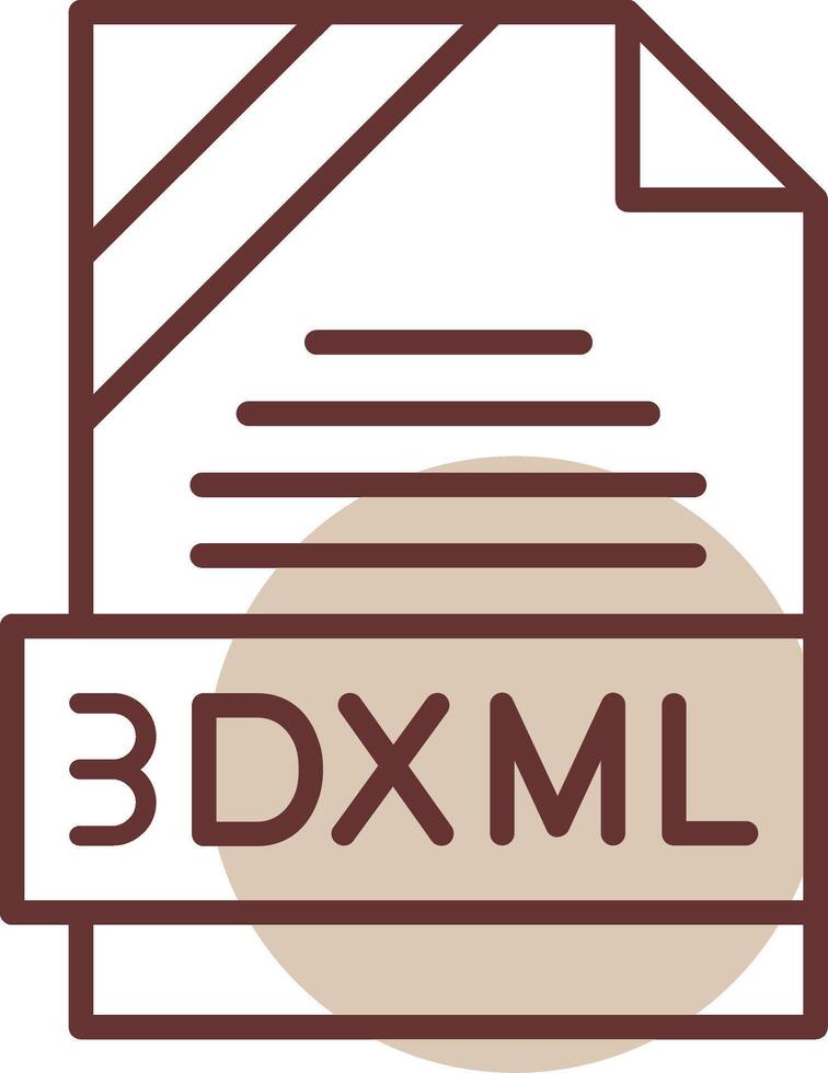 3dxml formato línea circulo icono vector