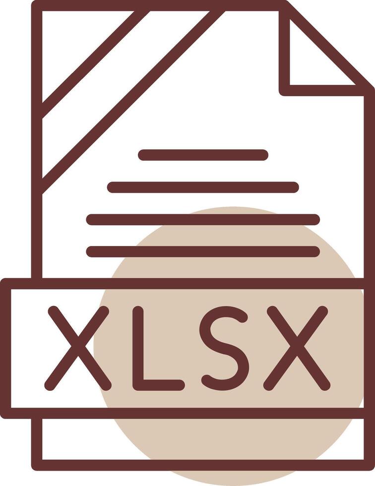 xlsx formato línea circulo icono vector