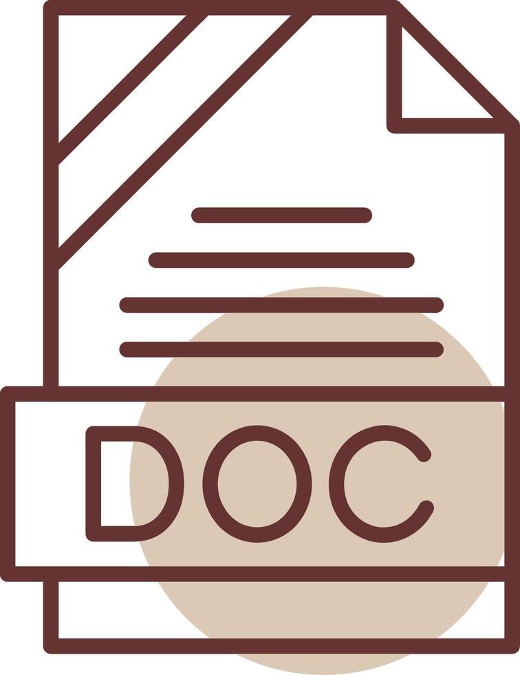 Doc formato línea circulo icono vector