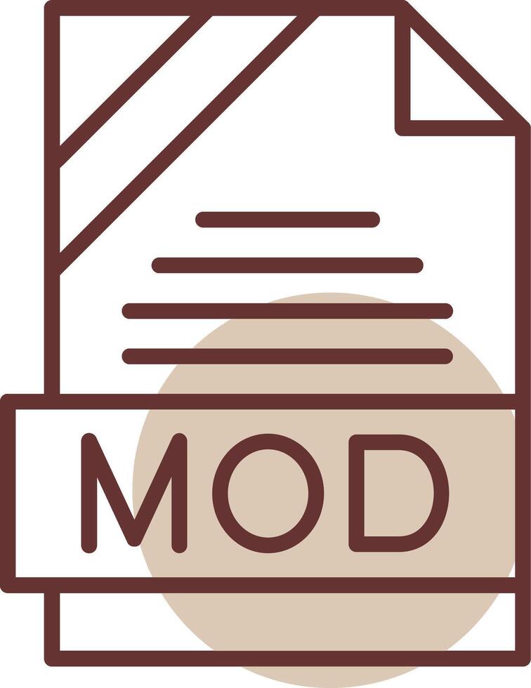 MOD Format Line Circle Icon vector