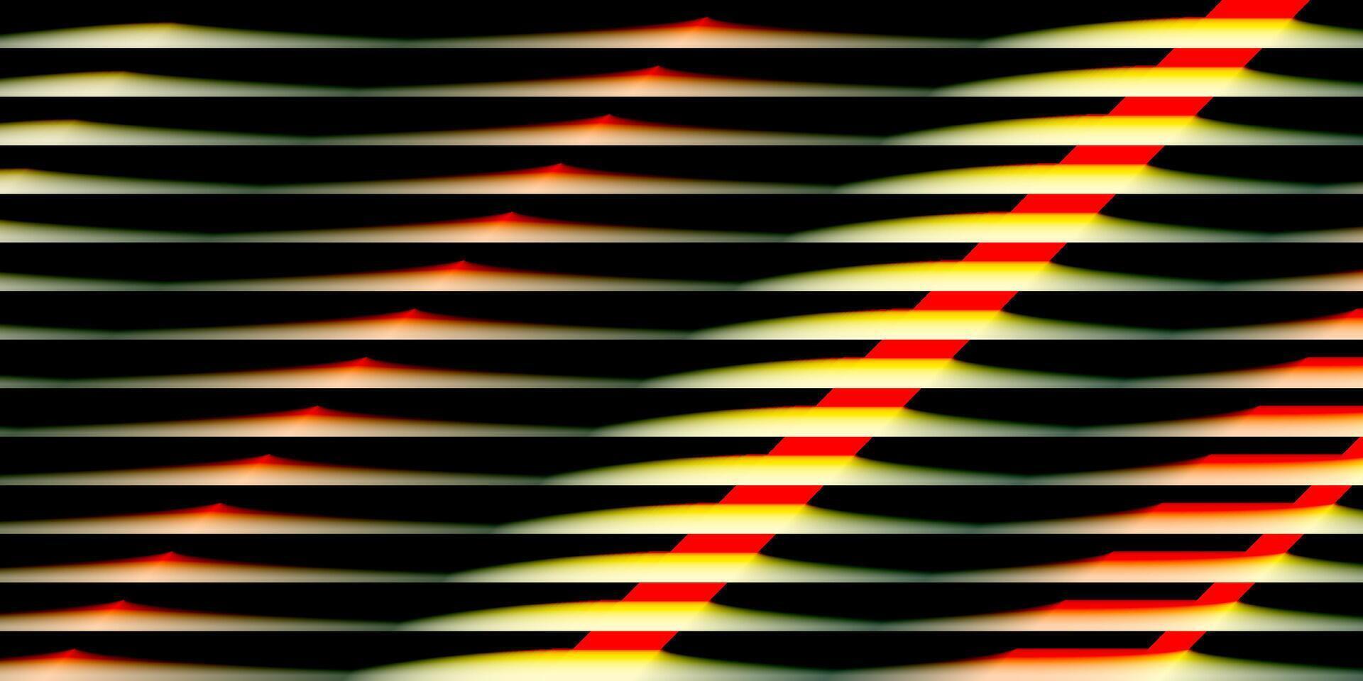 A visually striking abstract image featuring horizontal bands of color with digital distortion and vibrant red and yellow glitch effects. vector