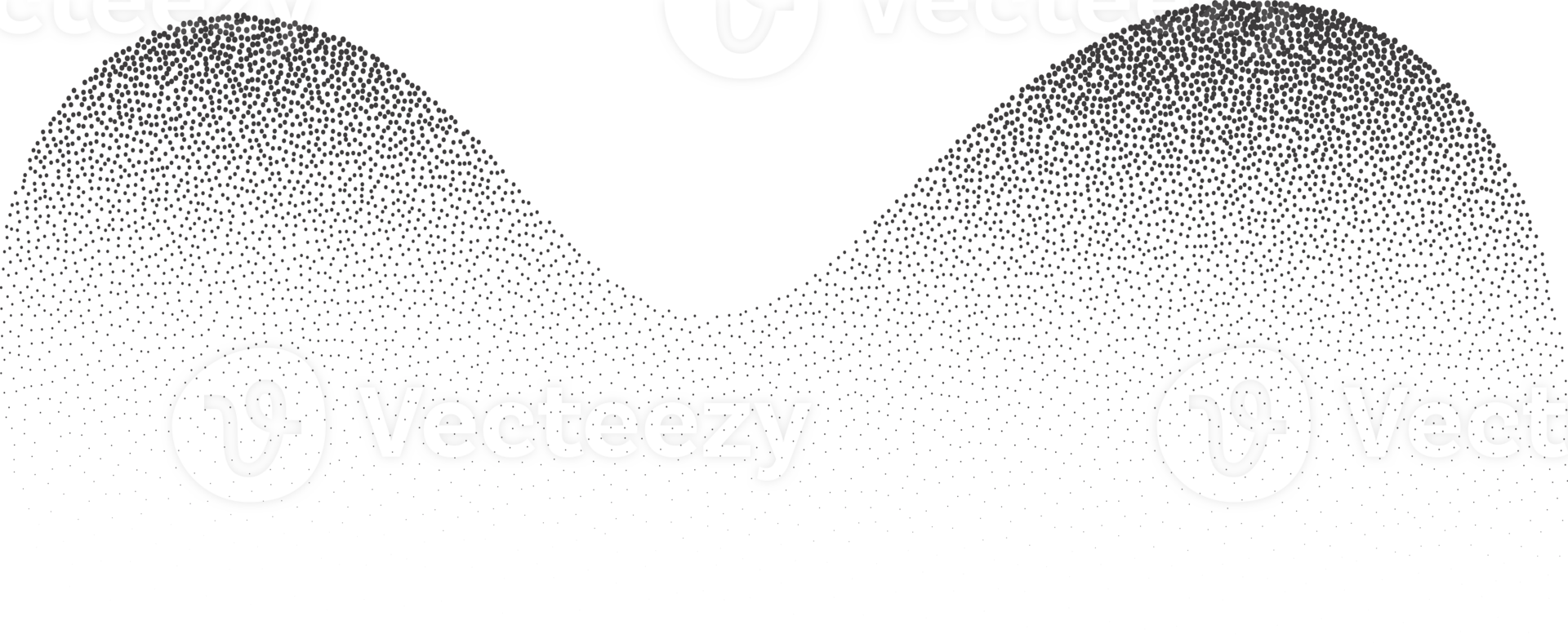 Abstract wavy shape with grainy shadow. Stipple fluid dotted blob with fluid sandy gradient. Grunge halftone liquid element png