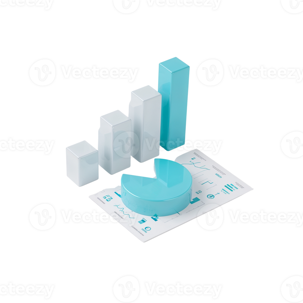 Minimalist presentation with geometric forms suggesting growth and analytics in a studio setting png