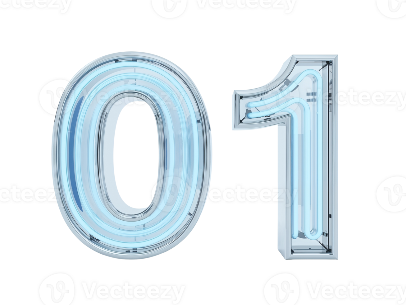 luminoso zero e uno Schermo, raggiante con un invitante leggero su un' trasparente campo png