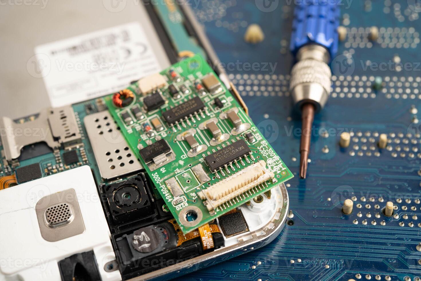 Repairing and upgrade circuit mainboard of notebook, electronic, computer hardware and te photo