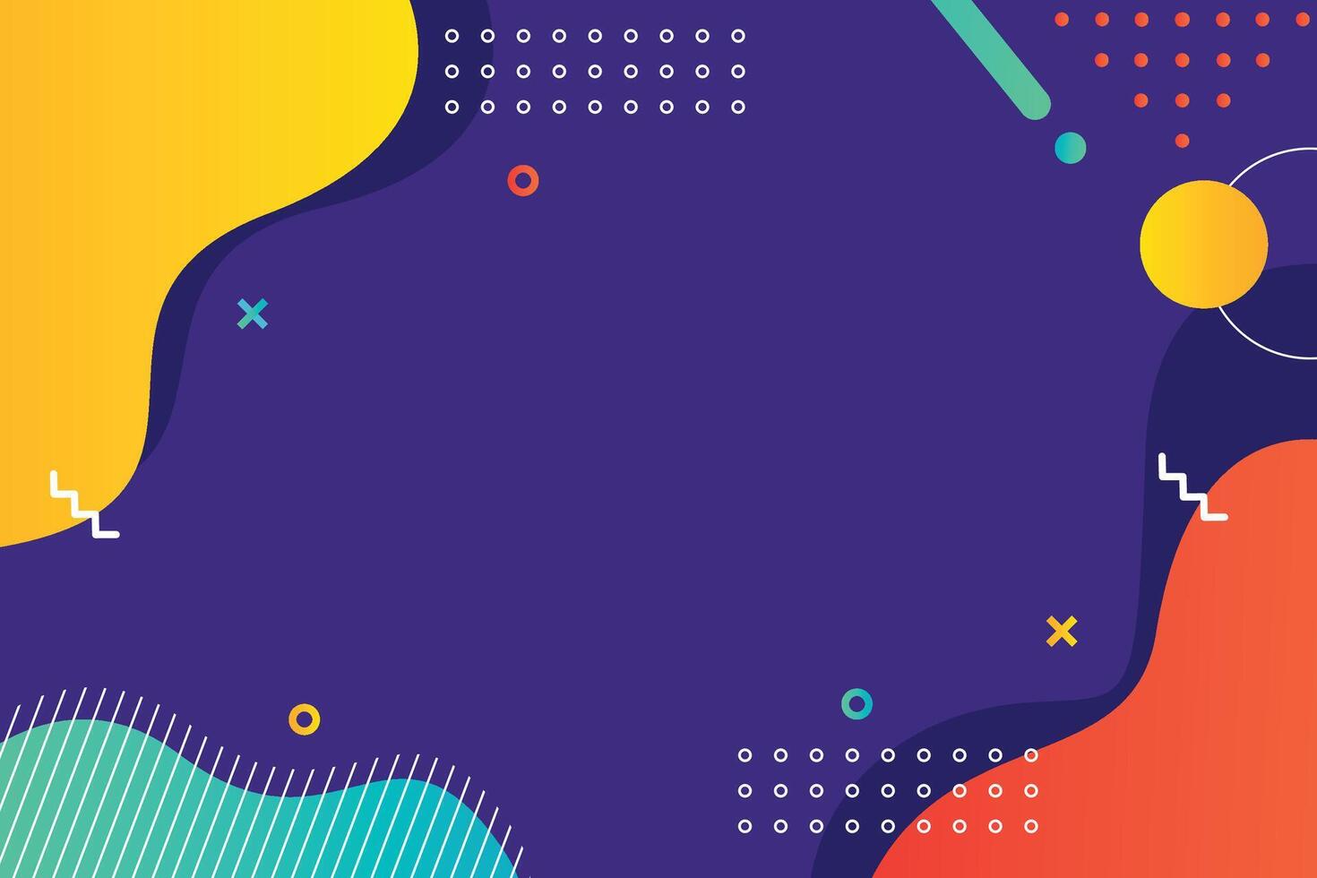 Abstract Background with Geometric Shapes and Dynamic Color Blends on Dark Blue vector