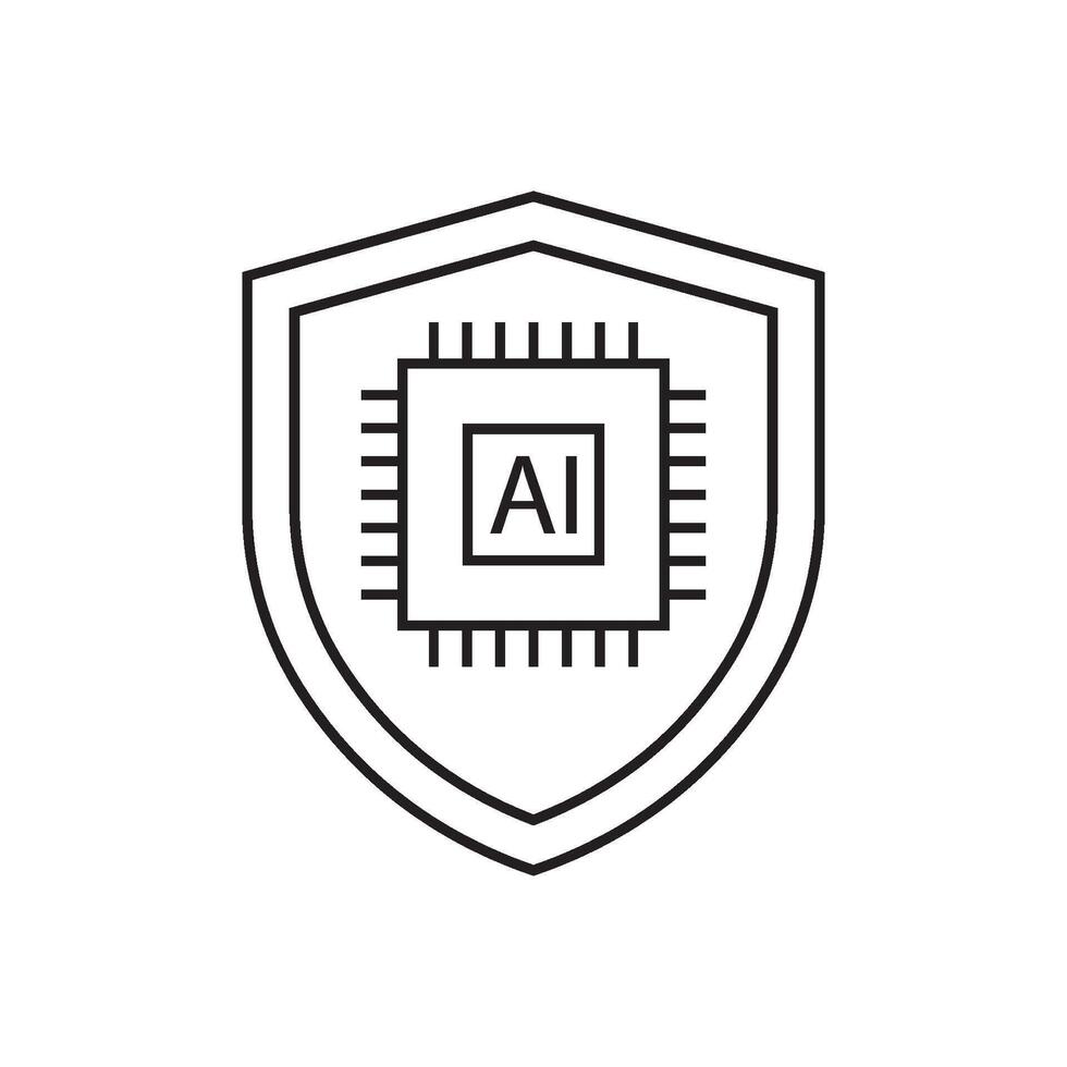 artificial intelligence protection technology icon element design template vector