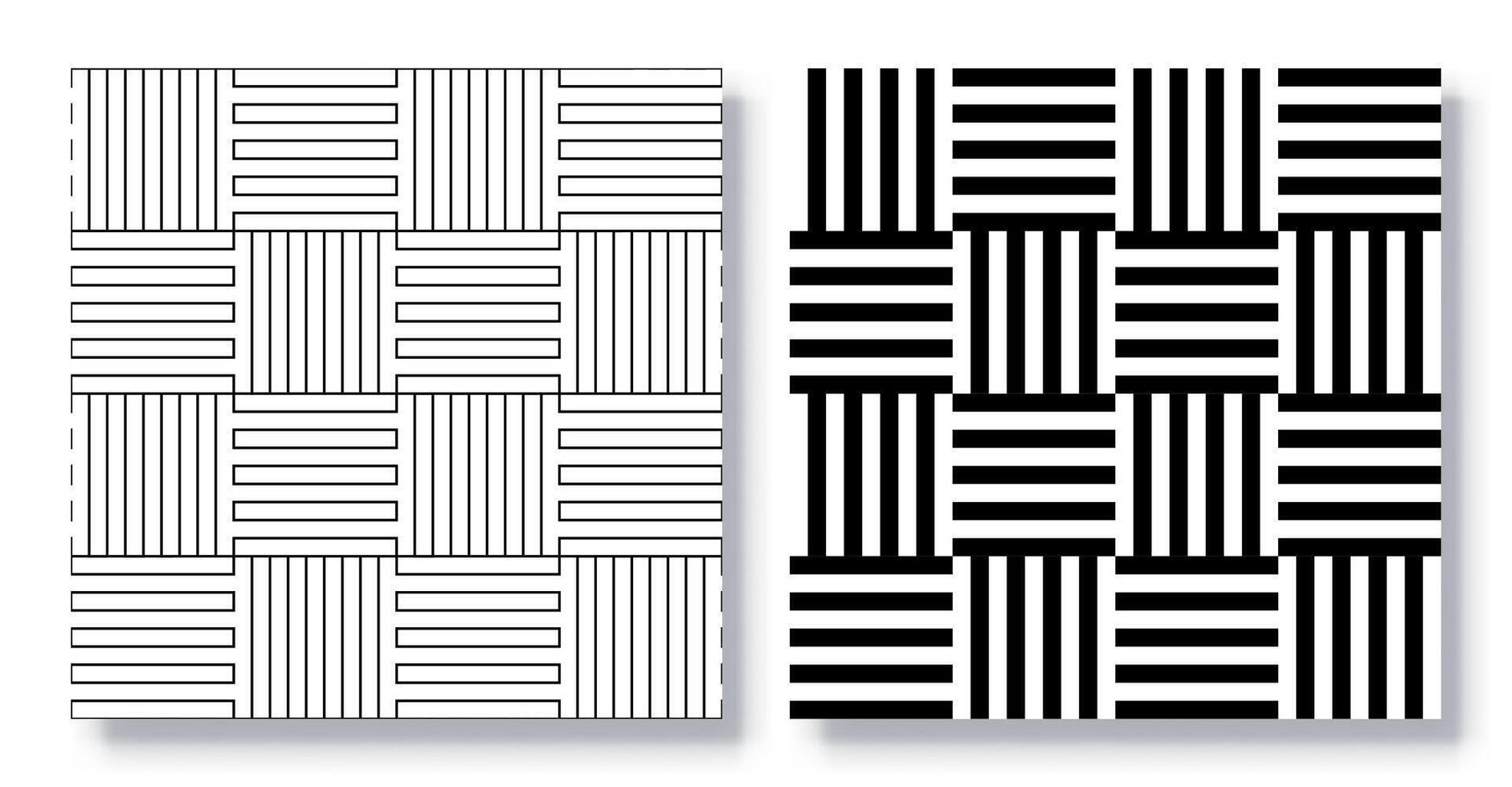 Set of Seamless Geometric Line Grid Patterns, . vector