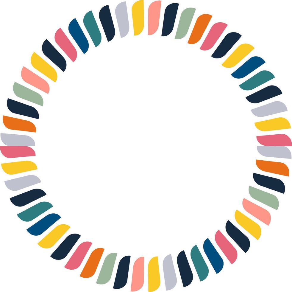 colorful round frame for text. Modern Art graphic template. Geometric empty frame vector
