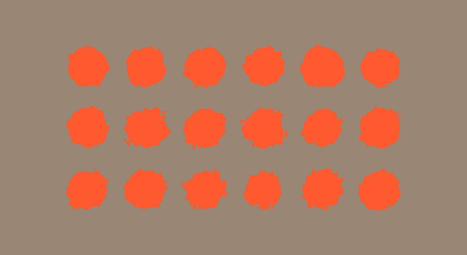 Abstract pattern of bright orange rounded shapes on a muted background vector