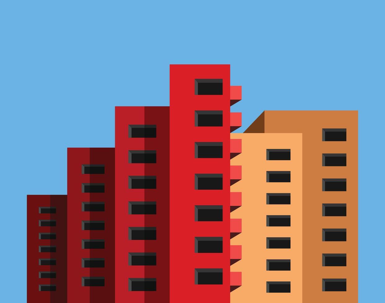 Abstract minimal building with blue sky background. Geometric Modern Architecture Illustration. Minimal Colorful Building on a Sunny Day Modern art. Abstract Shapes and Flat colorful building. vector