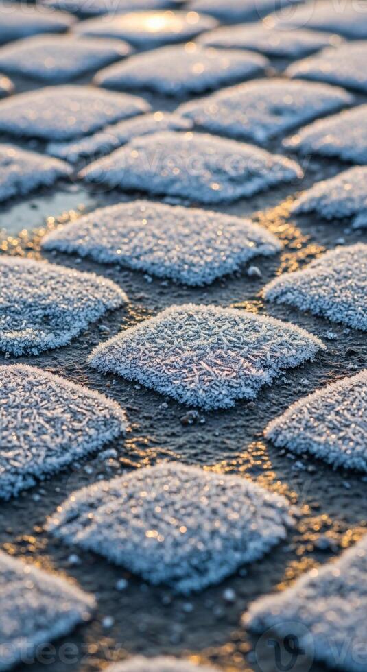 Close up abstract view of a textured surface with repeating diamond shapes and a soft diffused light creating a serene atmosphere photo