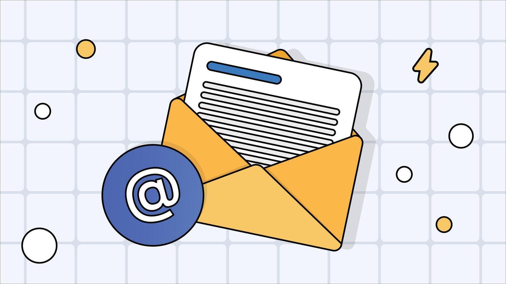 Email newsletter envelope with at symbol vector