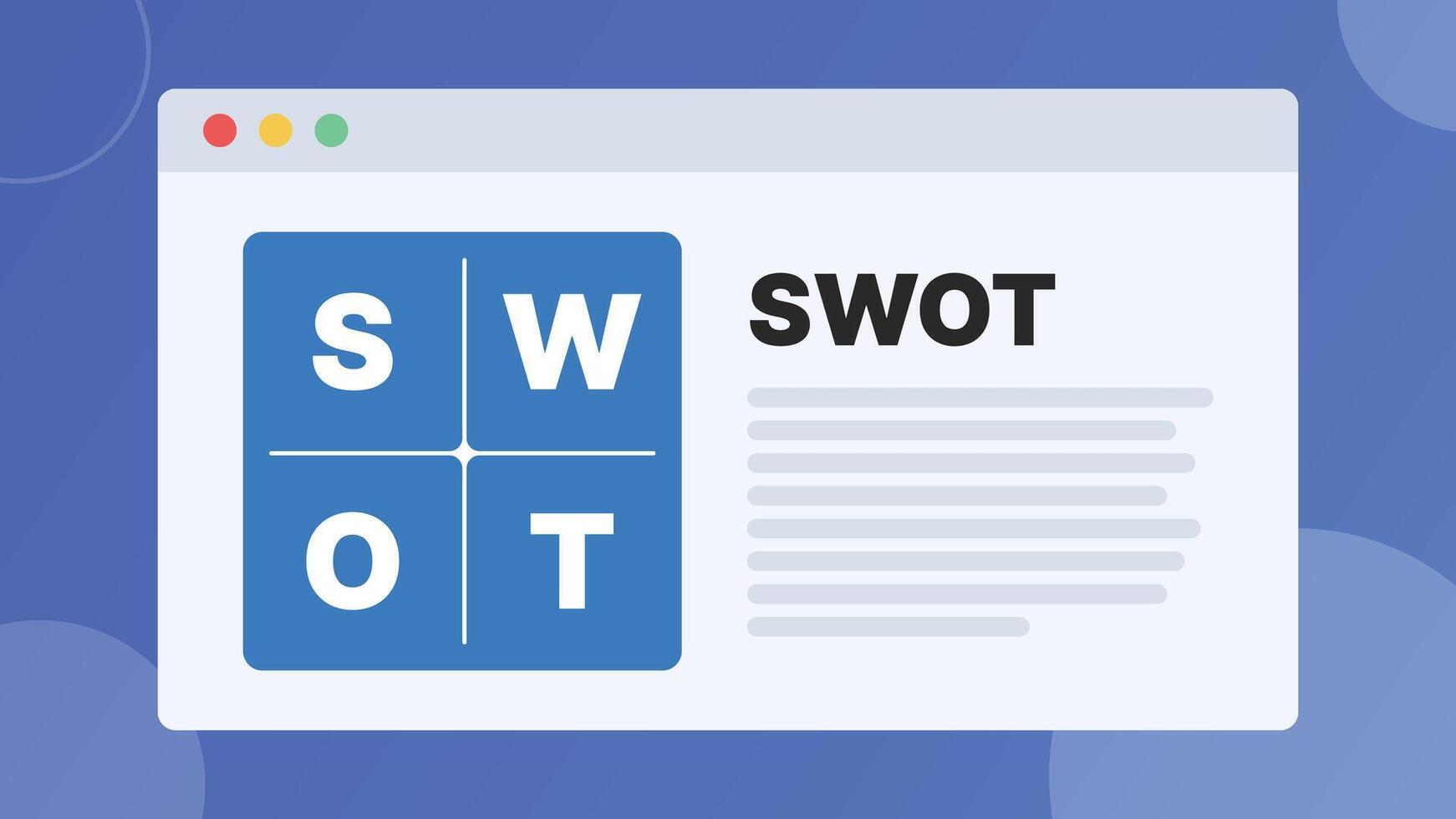 Swot analysis banner in browser window vector
