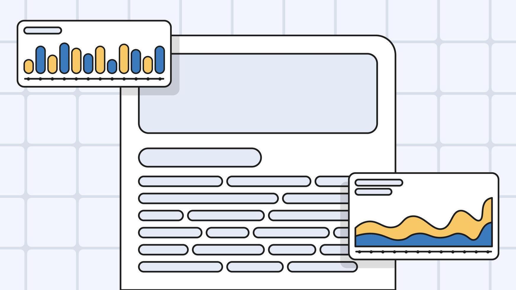 Analytics dashboard banner with charts vector
