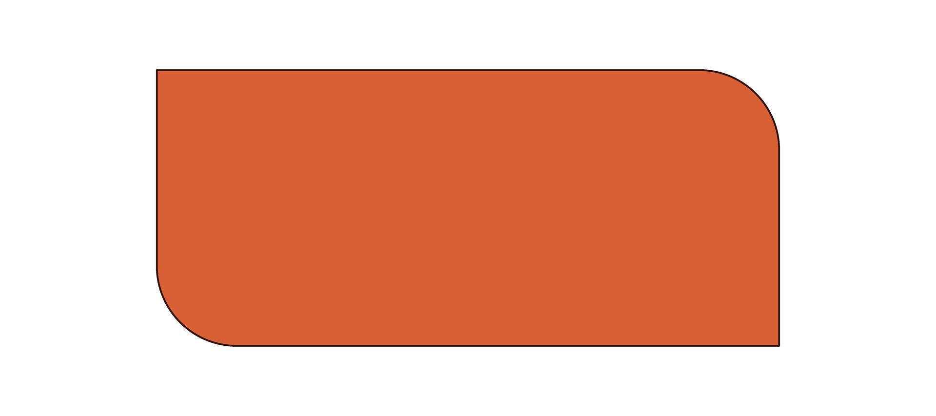 Groovy retro abstract orange rectangle shape with flat geometric style. Cool y2k groovy element as modern graphic, trendy orange element for vintage and pop creative backgrounds. vector