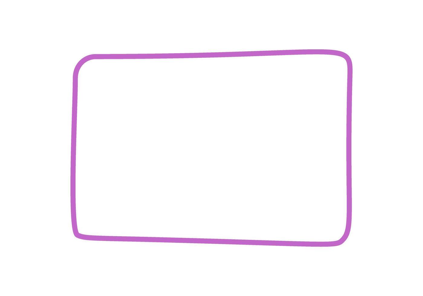 Fluid hand drawn quote frame outline. Rectangle box in organic shape creates a template with visible border for message or text. Modern minimal background for communication design. vector