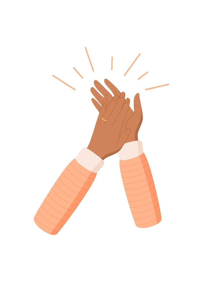 Flat hands clapping in solidarity and recognition. Applauding gesture celebrates people and their connection. A colorful abstract depiction of human togetherness, inspiring unity joy, perfect for vector