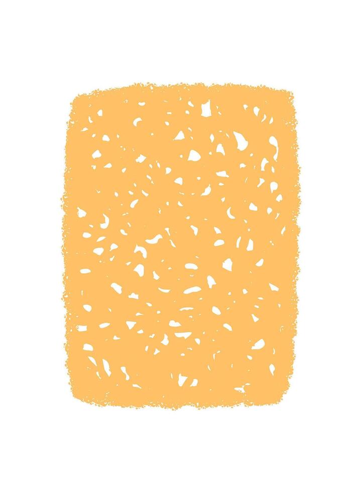 Fluid chalk squiggle frame rectangle sketch forms the main subject in a handdrawn patch style. Irregular border with textured background enhances space for text, ideal as creative graphic accent. vector