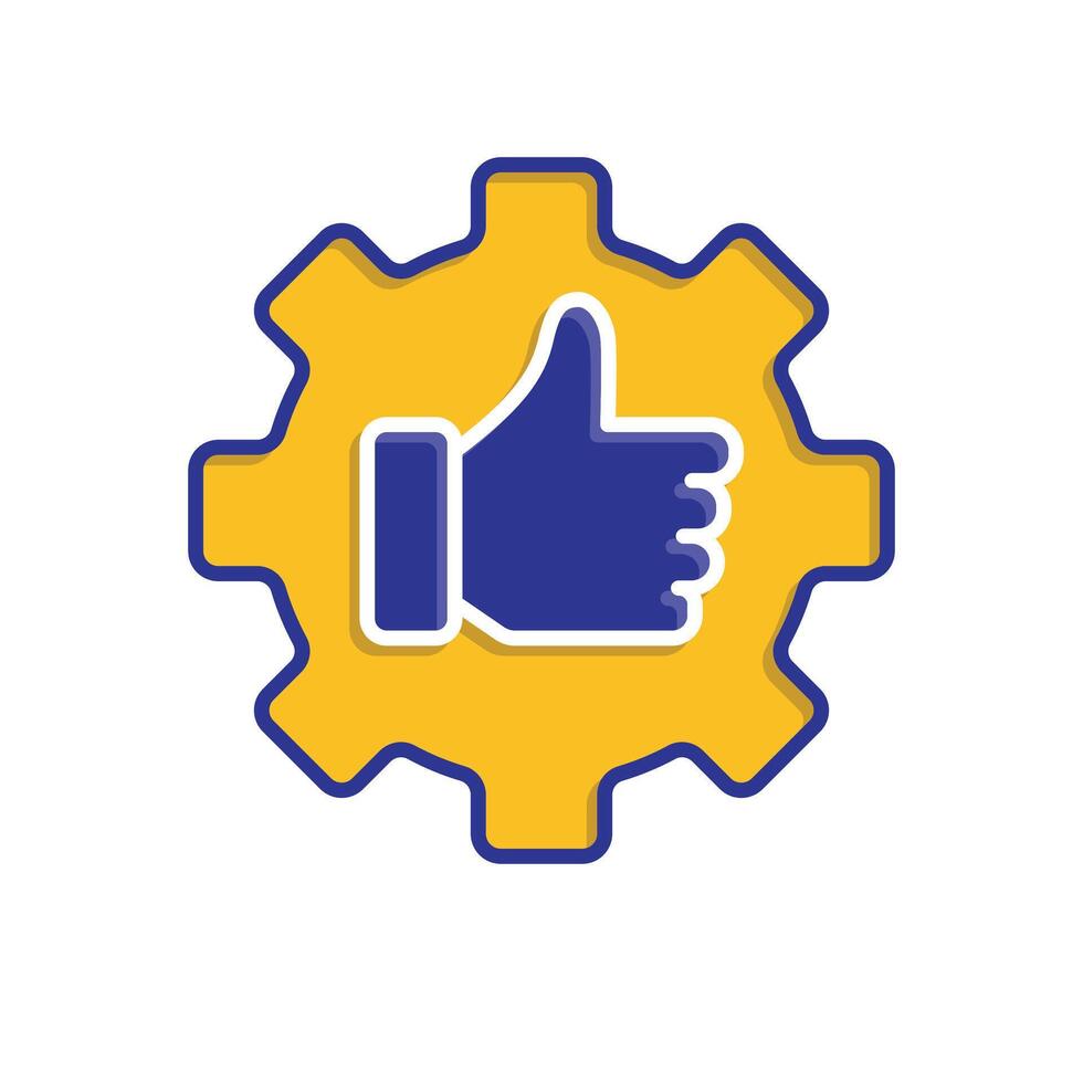 Best practice icons, gears with like, recommendations. business, feedback, isometric design style on a white background vector