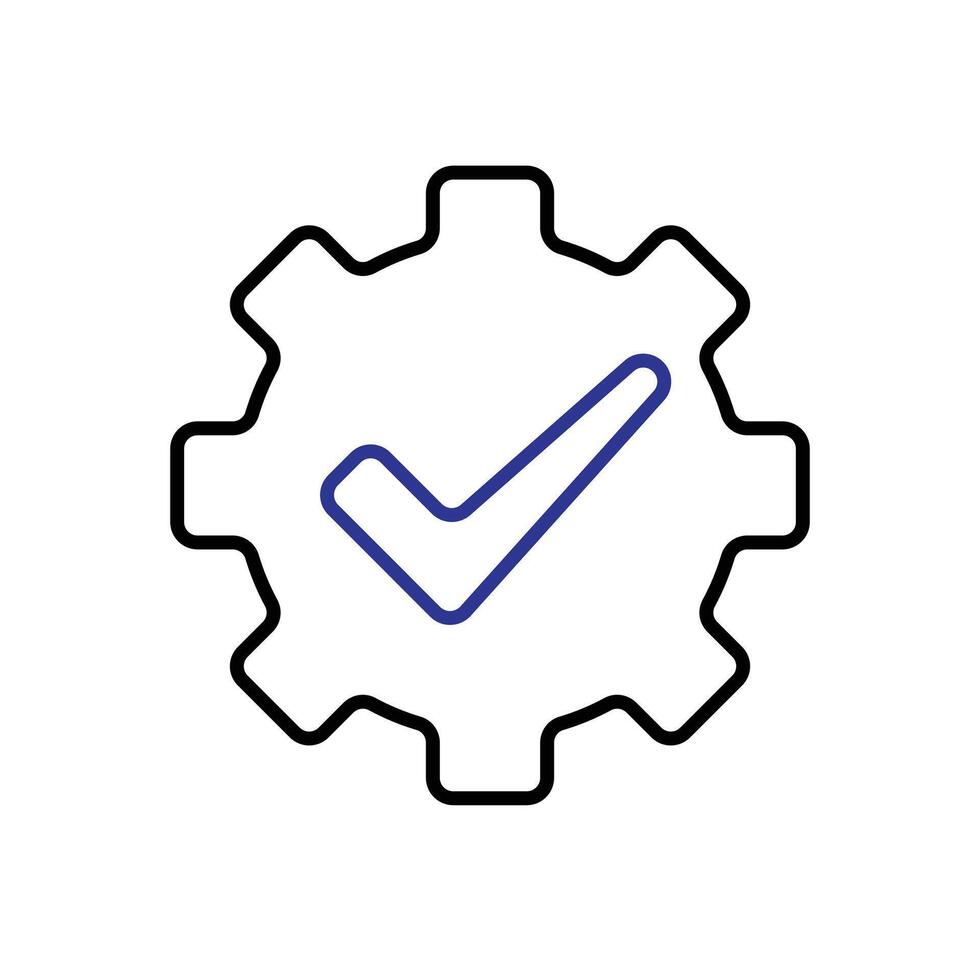 Best practice icons, gears with checklists, recommendations. business, feedback, outline design style on a white background vector