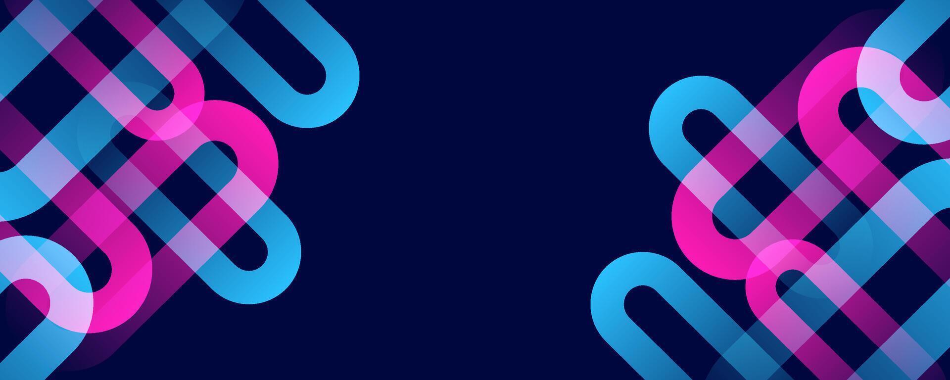 3D blue pink abstract background overlap layer on bright space with rounded lines effect decoration. Modern graphic design element cutout style concept for web banner, flyer, card, or brochure cover vector