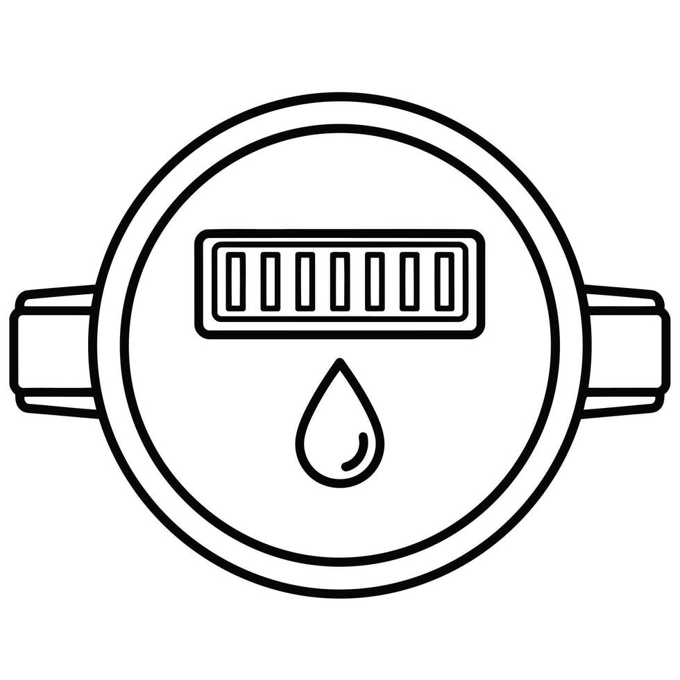 Simple graphic outline icon of a water level meter or liquid filter status indicator vector