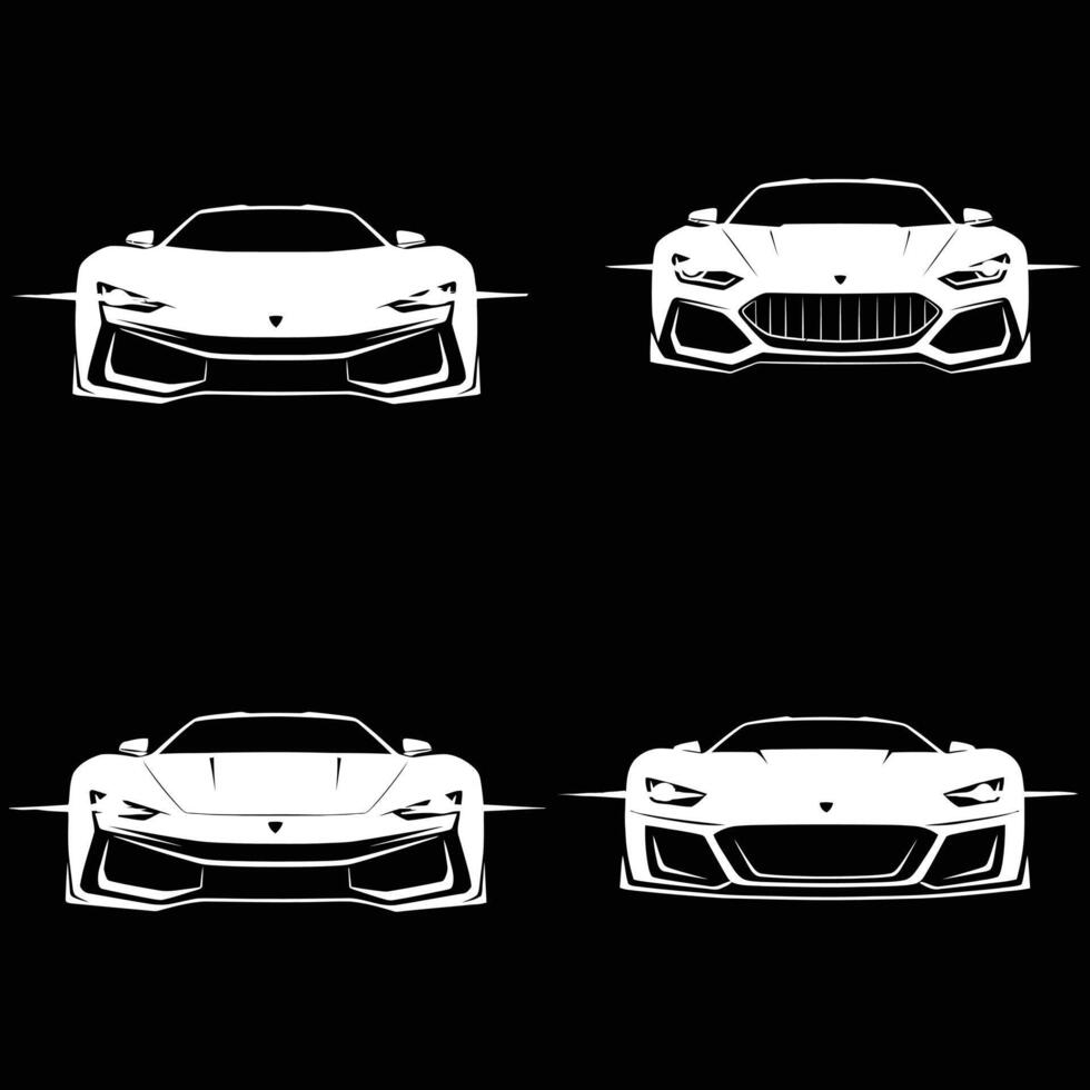 Sleek Car Fronts on Black Background Whisk9438dee4a6 vector
