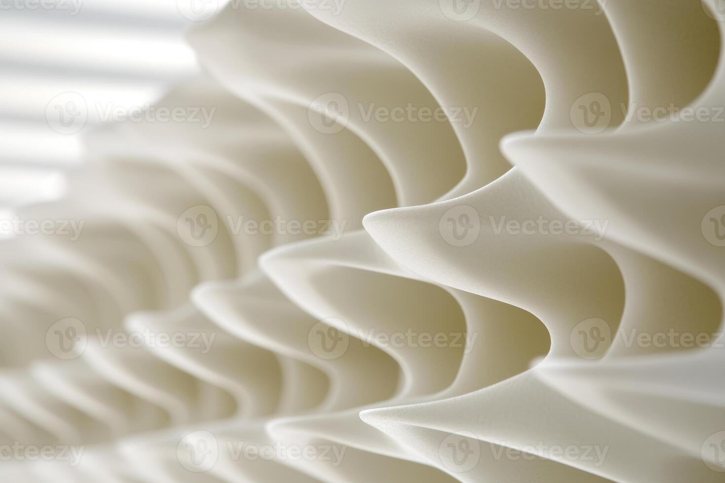 Architectural design features unique wavy patterns in white photo