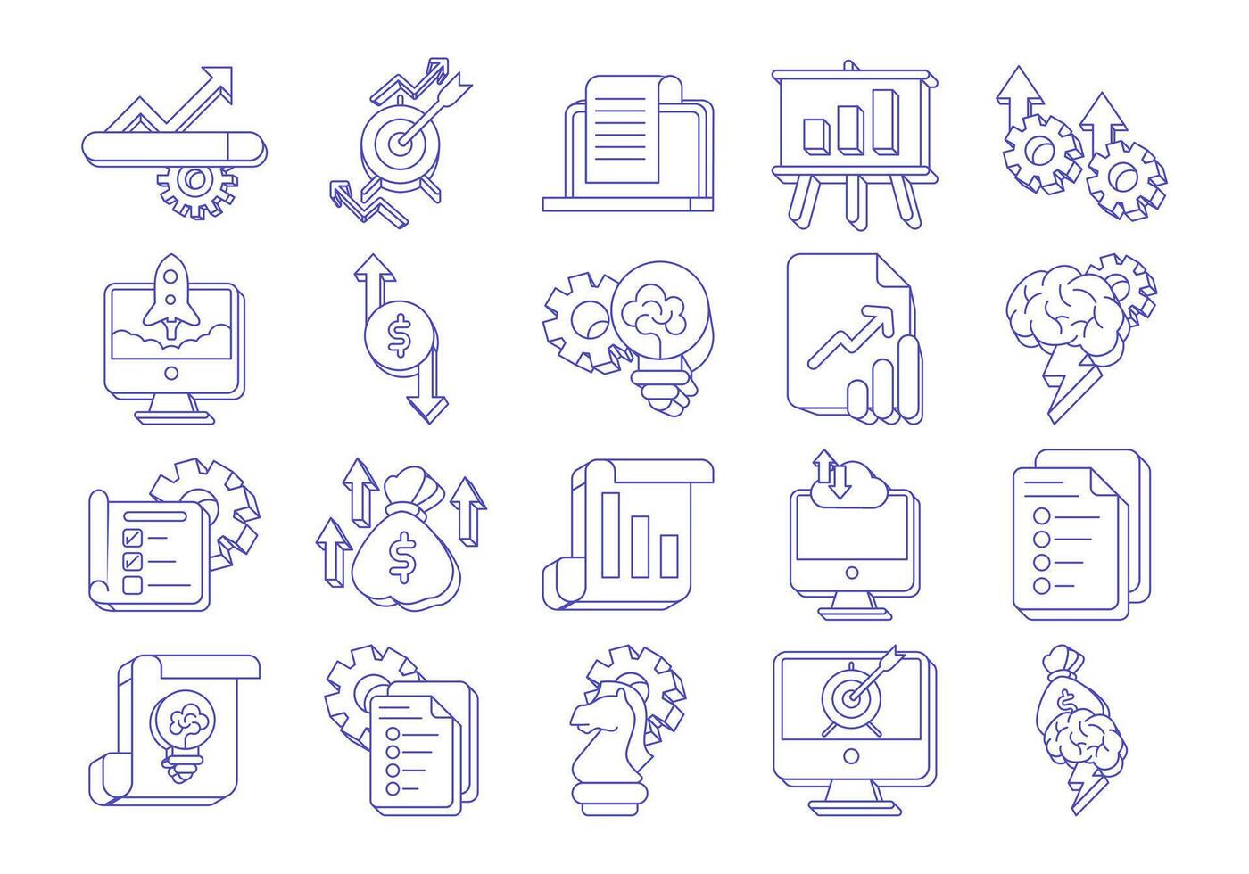 Lined Presentation Icon Element vector