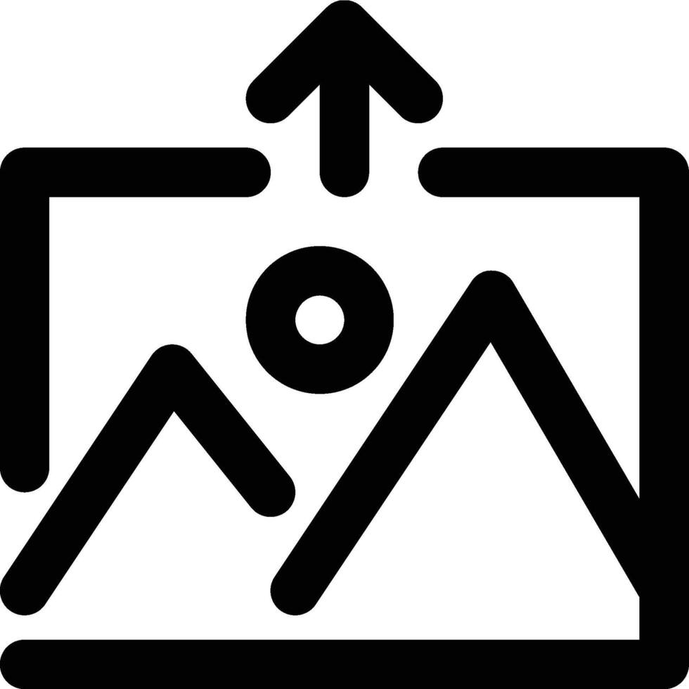 Upload, Picture, Image Outline Icon vector