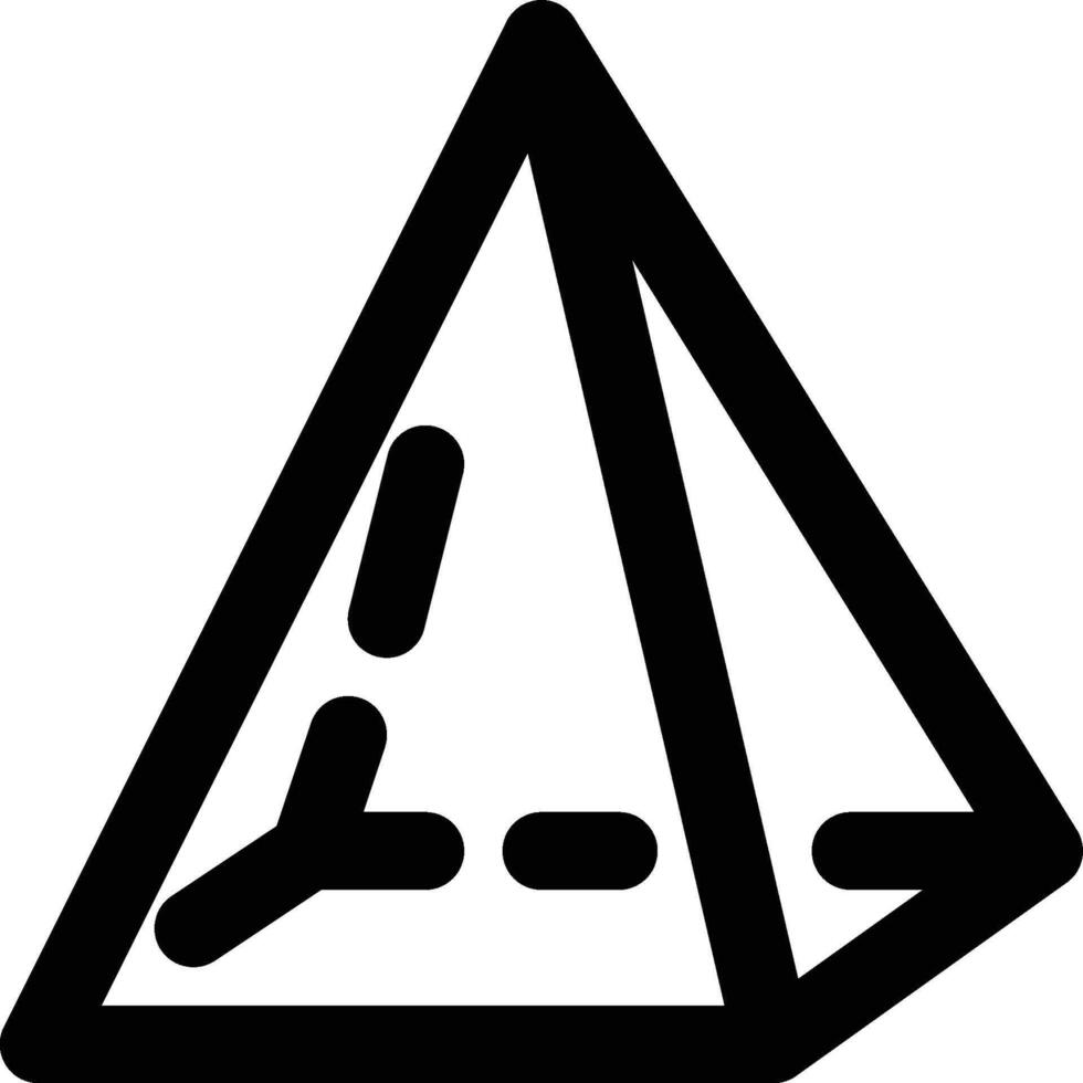 Pyramid, Rectangular, Geometry Outline Icon vector