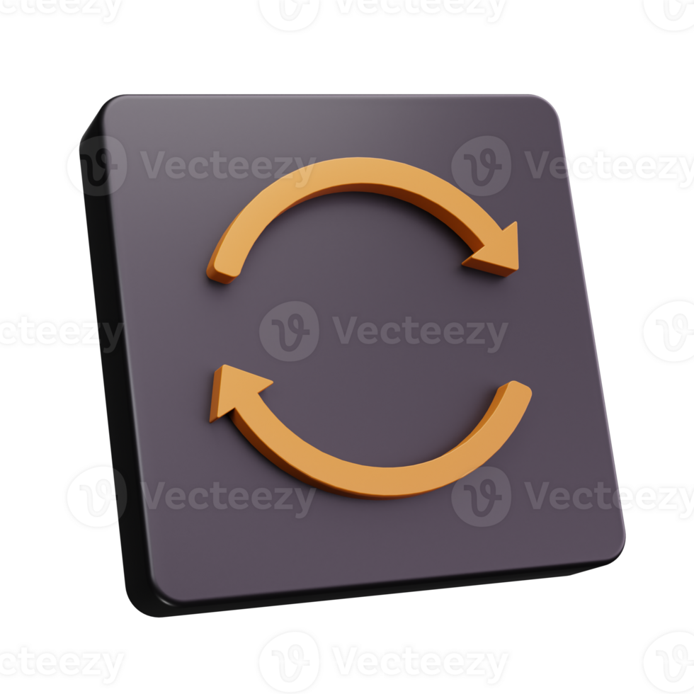 3D Synchronization Refresh Arrows Loop Icon png