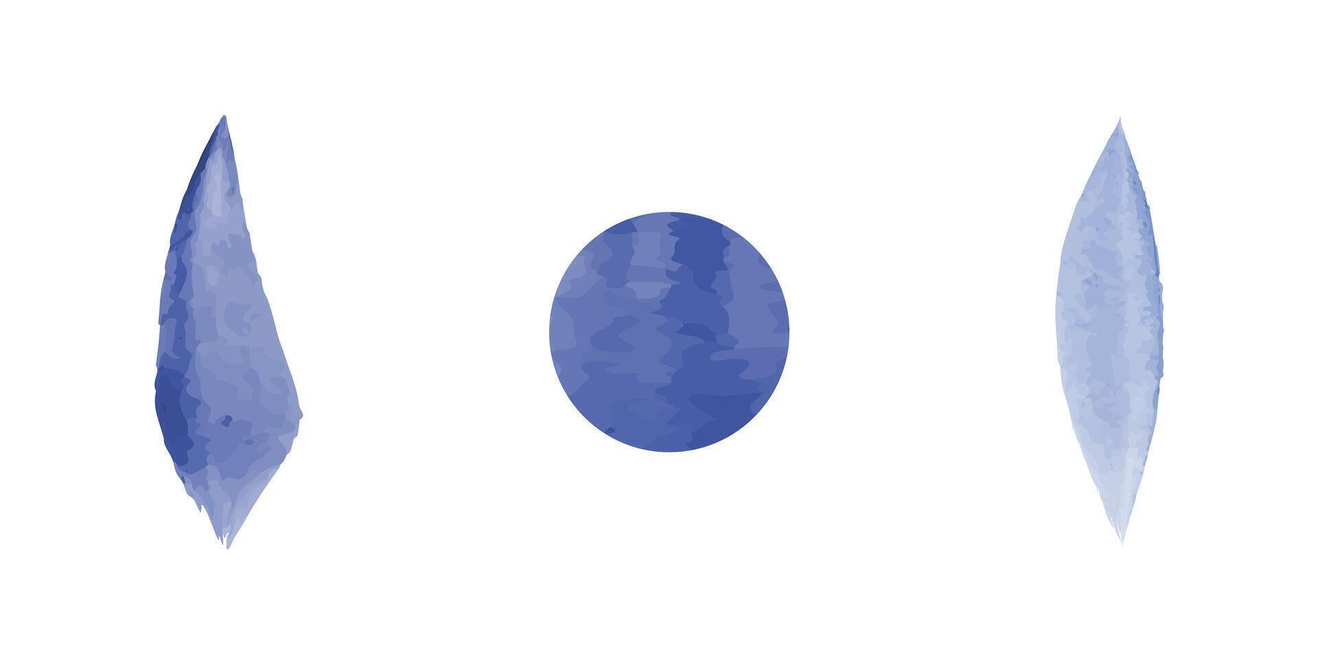 This features a set of three isolated shapes in a delicate watercolor style. The shapes are suitable for use in Environmental Conservation infographics. vector