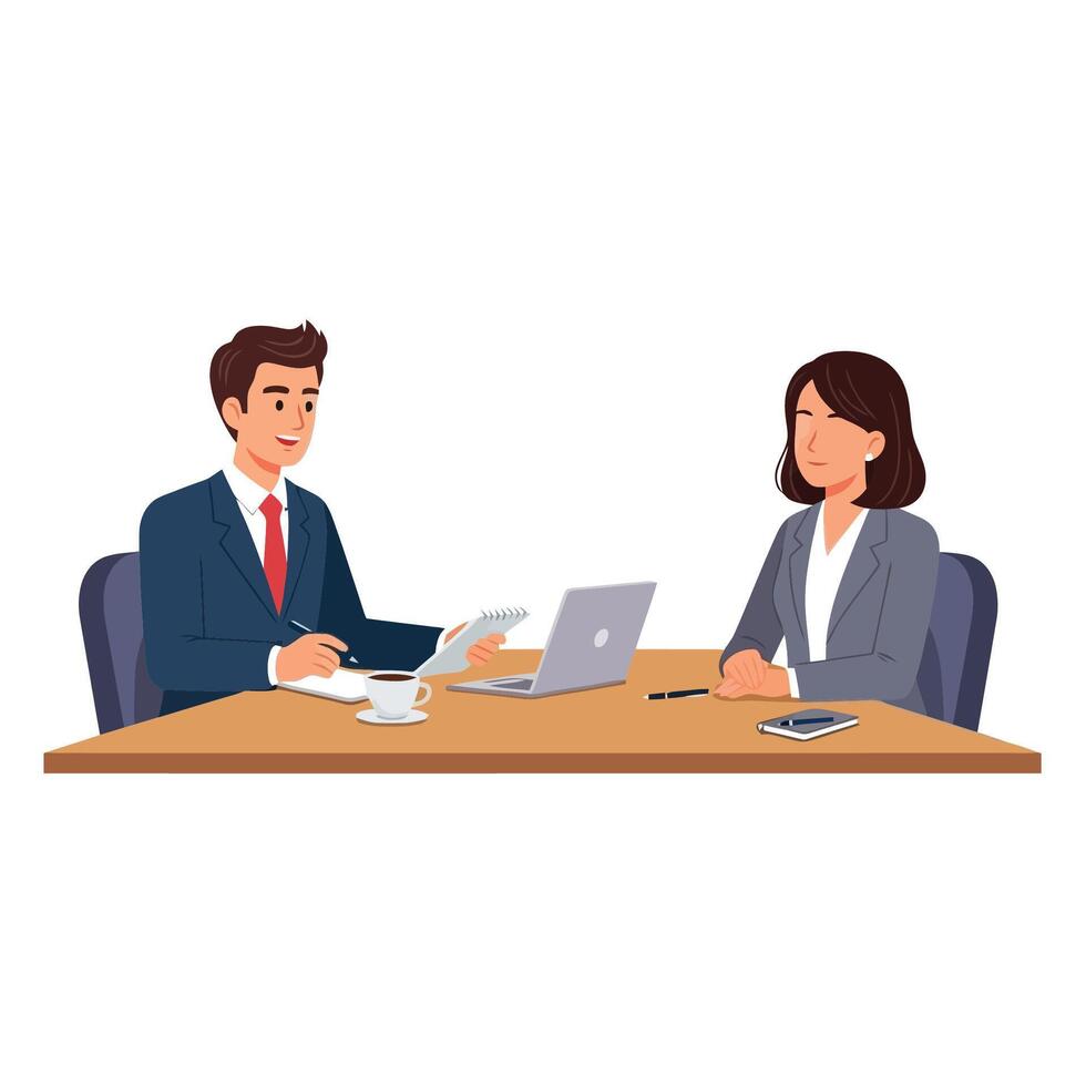 Dynamic business partners collaborating on project in modern office space vector