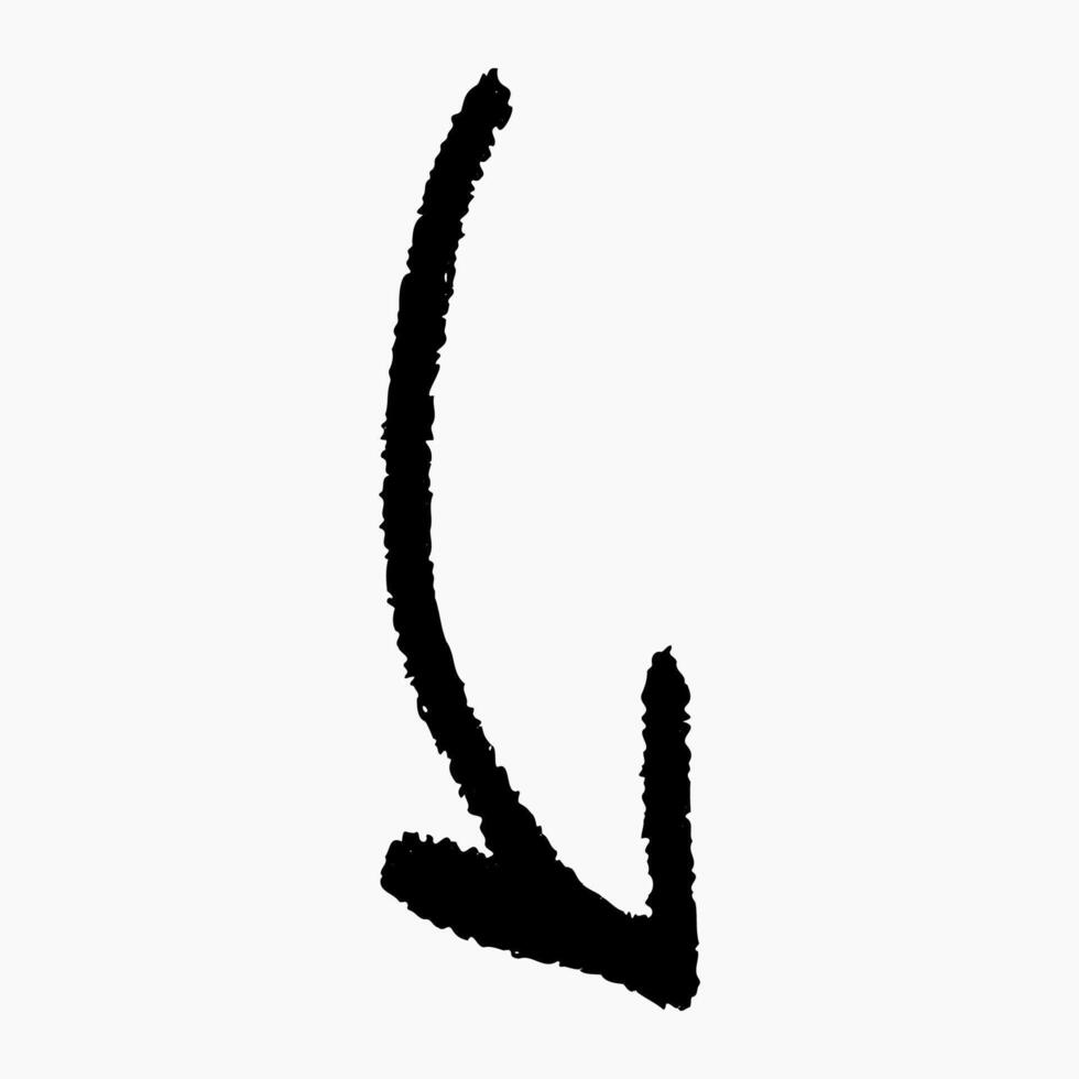 Doodle arrow chalk line, charcoal stroke with hand drawn texture, pencil underline effect, kids crayon strip with sketch style shading, subtle gritty grain and rough edge. vector