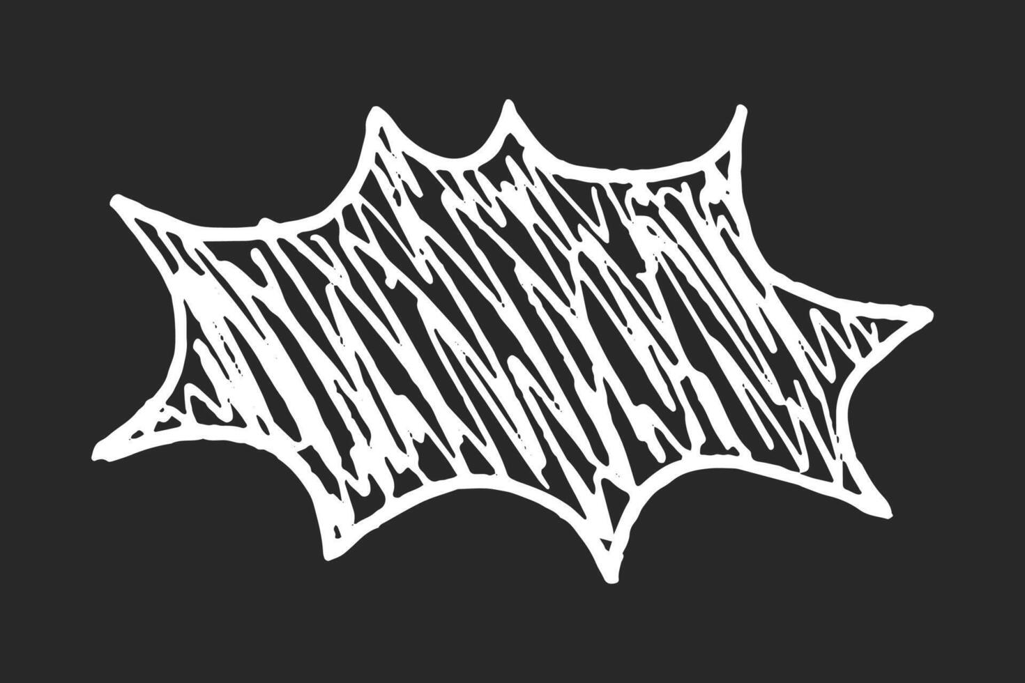 Crayon outline speech bubble in sketch style, accented with chalk strokes. Text box chalkboard for text. Handwriting doodle details. vector