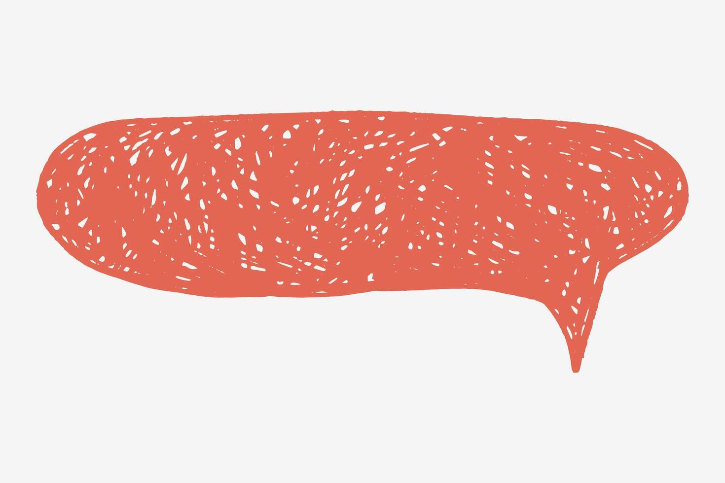 Crayon speech bubble with sketch style lines and soft grainy texture. Naive hand drawn strokes, playful text box chalkboard, space for messages. vector