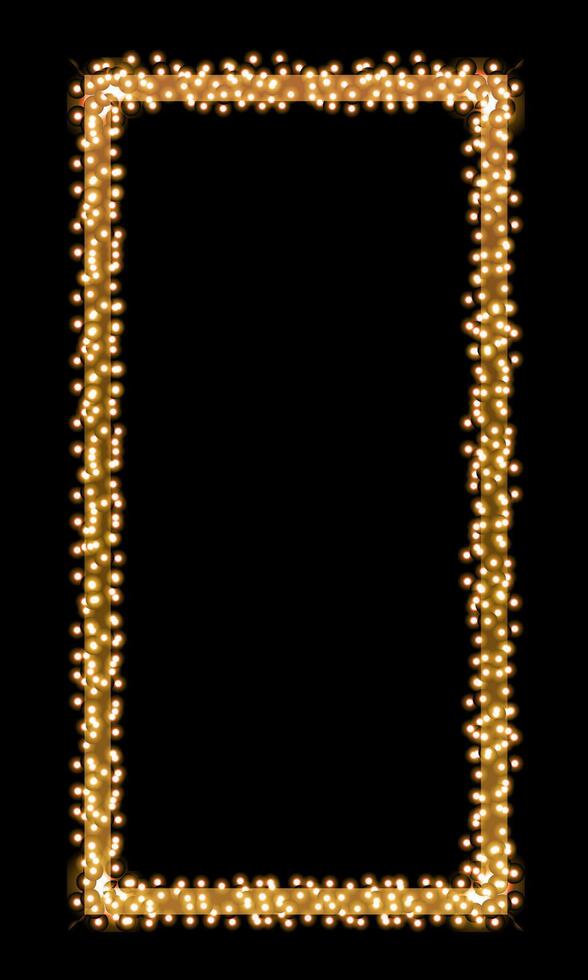 A square frame made of lights vector