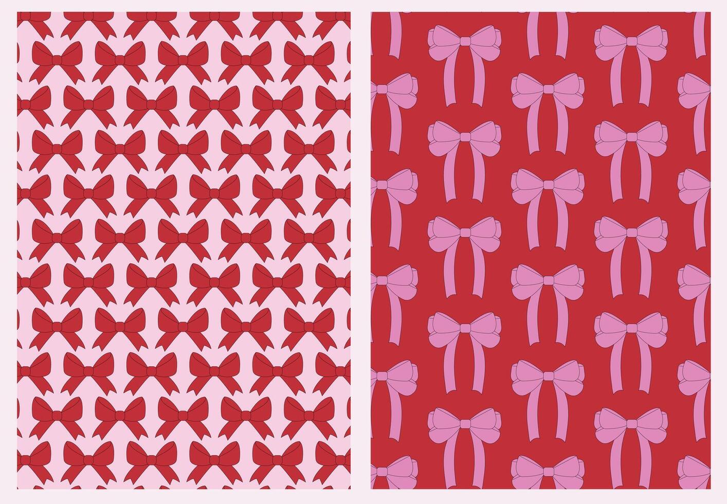 Set of seamless patterns with bows, background for social media, website vector