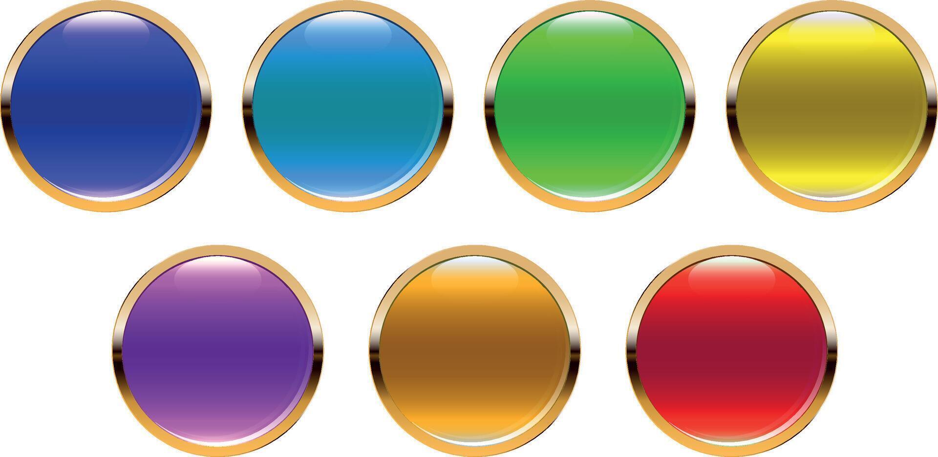 buttons for web, colourful circle button, set of different colored button vector