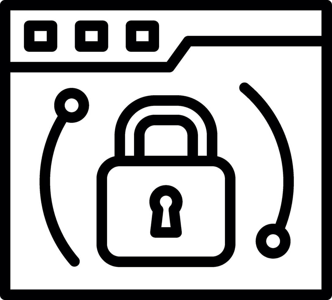 Web Security Digital Outline Piece vector