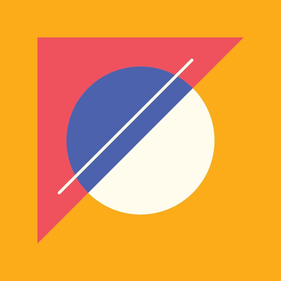 Triangle, circle and line Bauhaus pattern vector