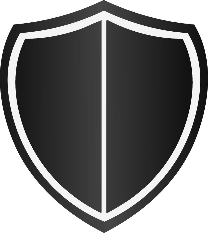 Simple graphic rendering of classic black shield with white trim for web or mobile safety applications vector