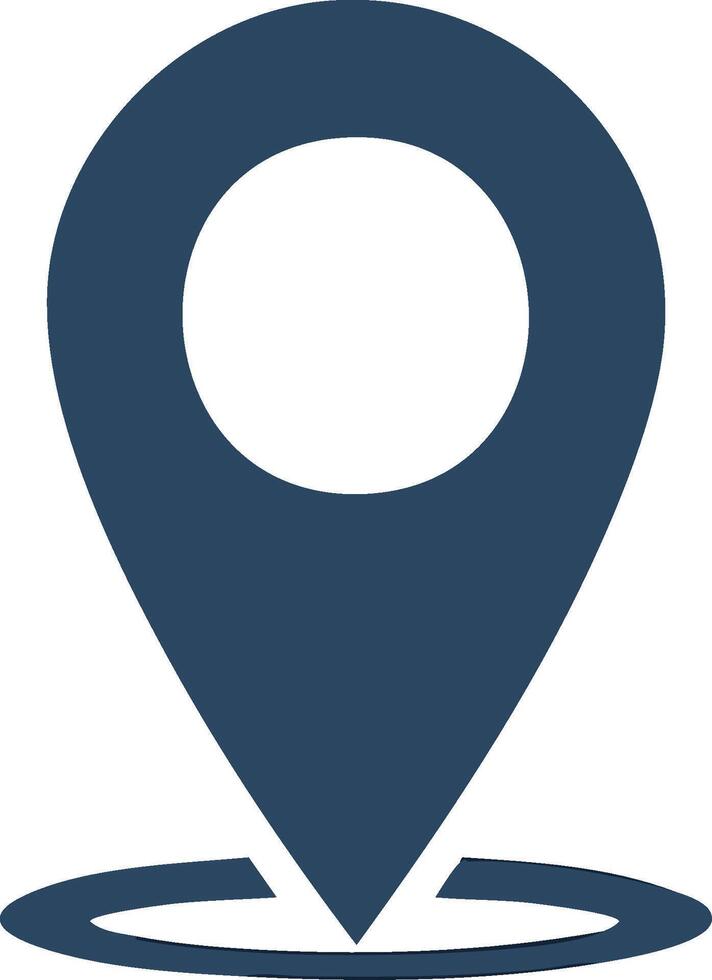 Simple blue location marker, pointer for a map, modern minimalist icon for navigation vector